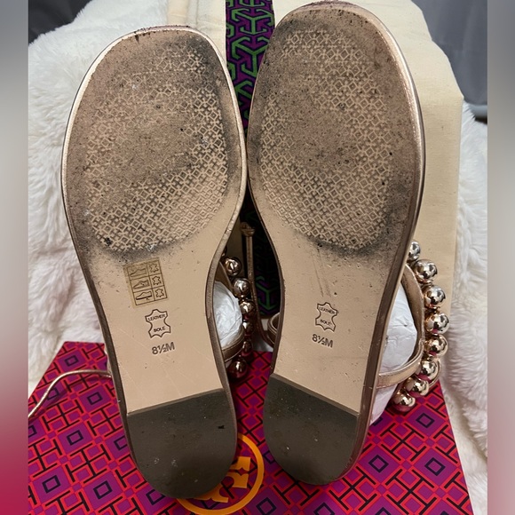 Tory Burch Melody Ankle strap sandal metallic ROSE GOLD - Picture 4 of 5